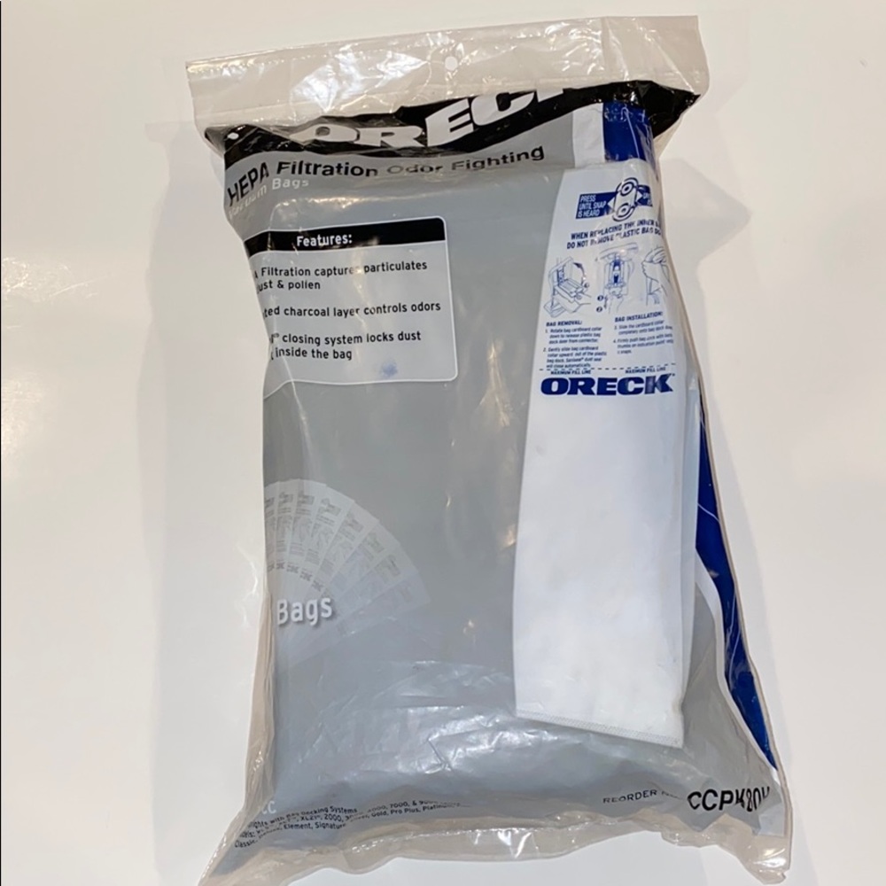 Oreck Hepa Filtration Odor Vacuum Bags 8 count